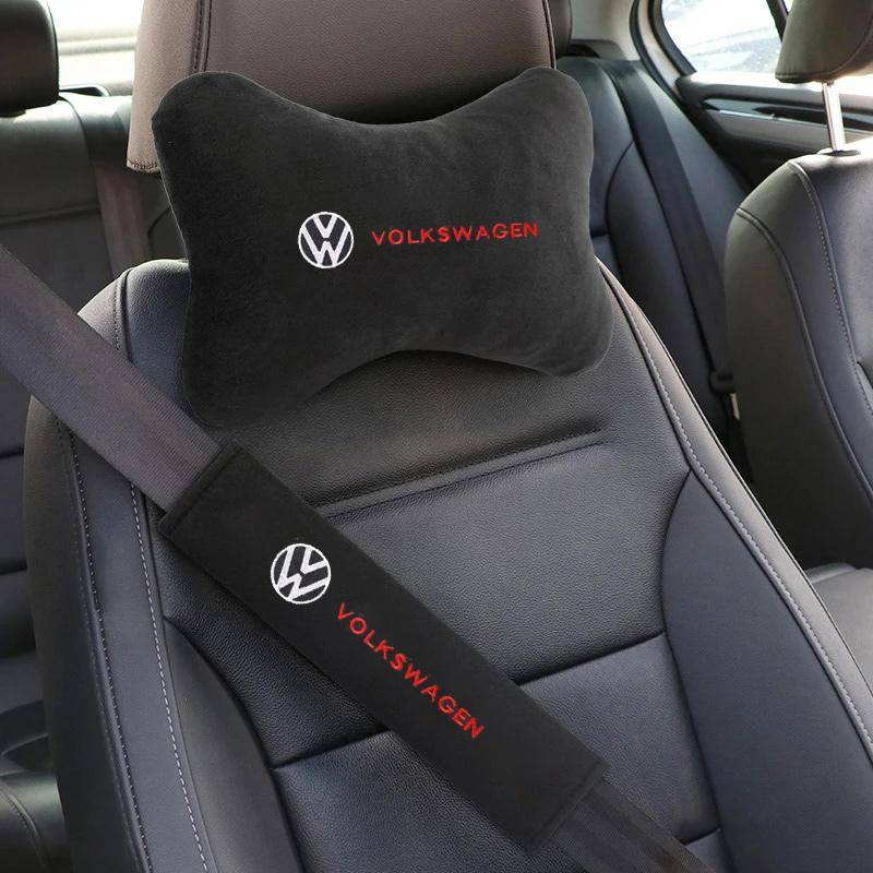 2/4 ST Bilsätesöverdrag Nackstöd Auto Sätesöverdrag Huvud Nacke ASFTY5 Kudde för VW Volkswagen Golf Polo Passat Touran Jetta Bil Styling