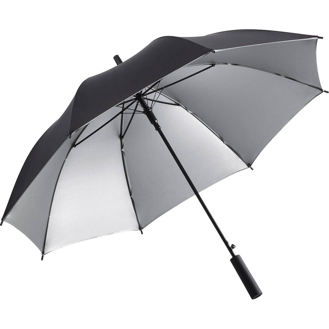 Sølv paraply – Luxury stokparaply med automatik og windproof design Sølv