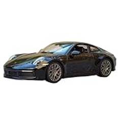 Skala färdig modellbil 1:24 För Porsche 911 Carrera 4S Alloy Sportbil Modell Pressgjuten Metall Bil Modell Souvenir Display Miniatyr replika bil (Color : Black)