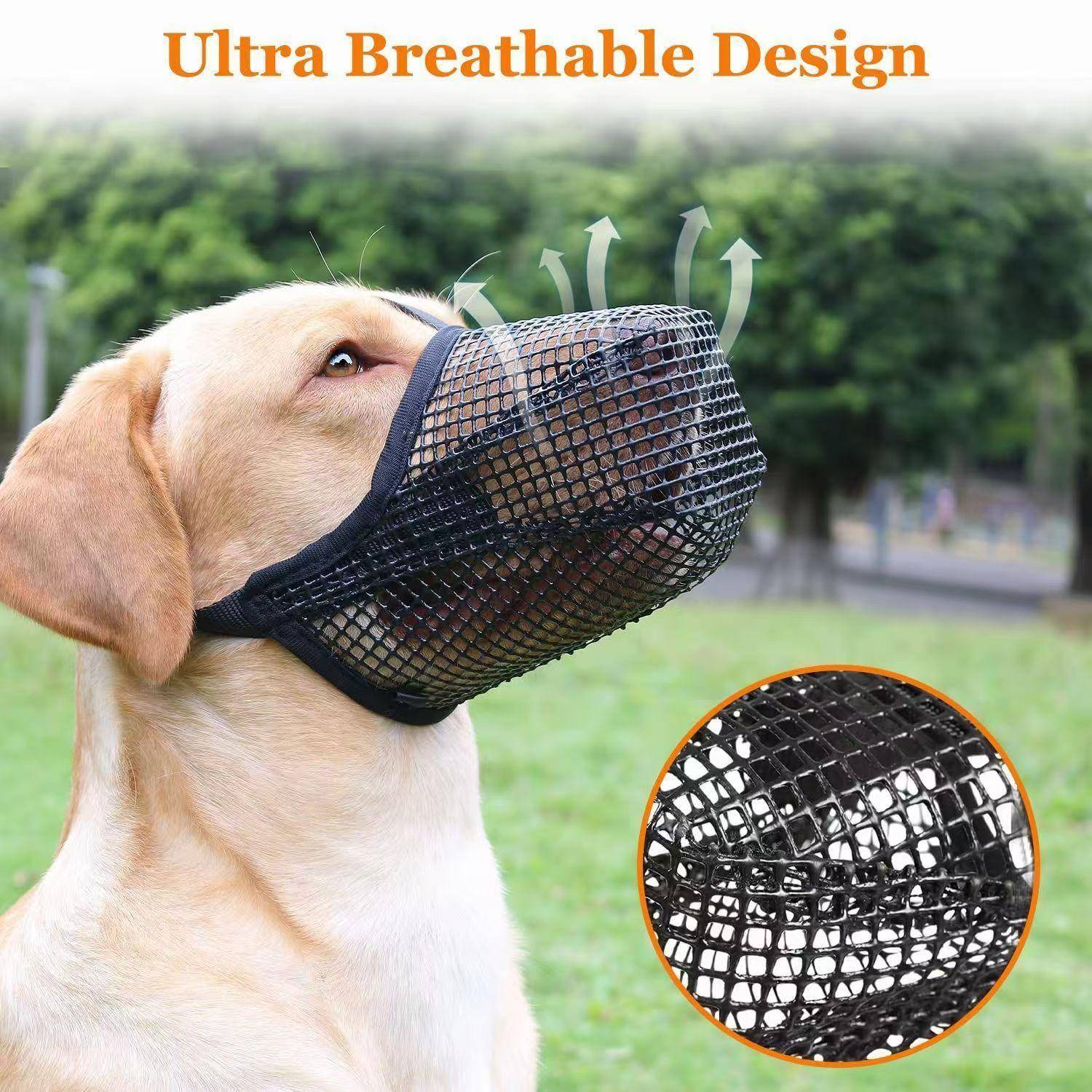 Hundmunskydd Andningsbart Nätmunskydd För Stora Hundar Anti-bett Anti-skäll Anti-ätande Mask För Golden Retriever & Stora Hundar röd