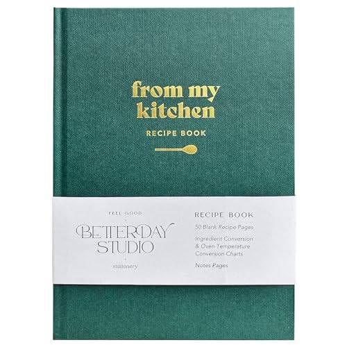 From My Kitchen – tom receptbok för egna recept, receptdagbok, personlig anteckningsbok för att skriva din egen matdagbok eller bakdagbok, gör-det-själv, receptbok (skogsgrön)
