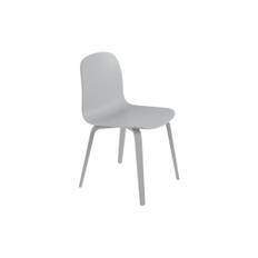 Visu Chair with Wood Base, grey