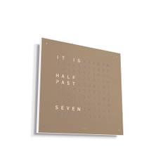 Qlocktwo - Qlocktwo Earth 45 Stainless Steel - Hazelnut, EN - Klockor - Biegert & Funk - Brun