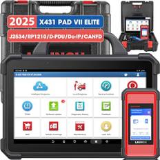 LAUNCH X431 PAD VII, 2024 J2534 Reprogramming OBD2 Diagnosegerät, Topology Map Intelligent Diagnostic Auto Diagnosegerät, Upgrade von X431 PAD3/V+, 60+ Services, bidirektionale Steuerung, FCA SWG