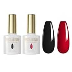 ROSALIND UV-nagellack svart röd gel nagellack 15ml UV LED Soak Off Nail Gel Polish Shellac Nail Polish Starter Set Gel Nail Polish Set Valentine's Day 2PCS