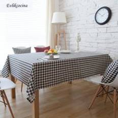 Gratis s&#xE4;ndning svart vit rutig duk&#xF6;verdrag linne toalha de mesa nappe rectangulaire koncis manteles para mesa tafelkleed - 140 x 200cm