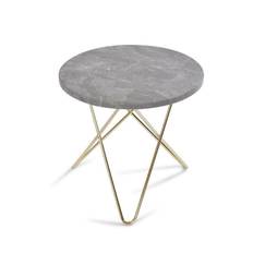 OX Denmarq MINI O Table Tall Ø: 50 cm - Brass/Grey Marble