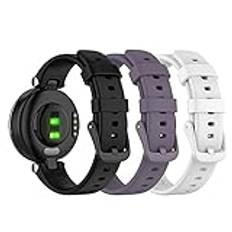 Ersättningsband kompatibla med Gramin Lily-armband, Chofit mjukt silikon sportfärgat armband med installationsverktyg för Gramin Lily Smartwatch Women Girl (svart + vit + djup orkidé)