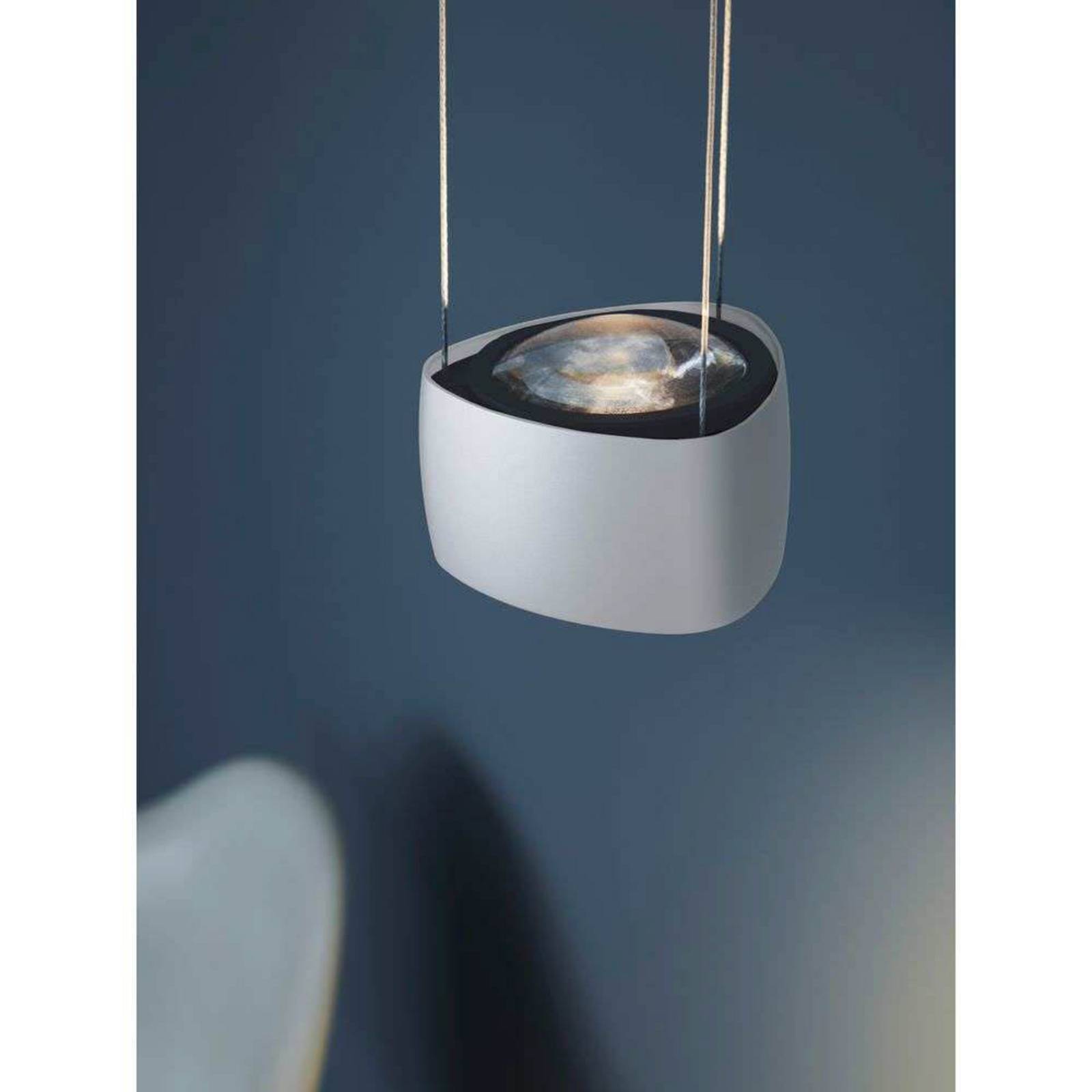 LOOM DESIGN LED-pendellampa Air, vit, aluminium, 13 cm dimbar, Vitt / opal, Vardagsrum / matsal, Aluminium / grå / zink, Modern