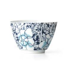 Tekop i Porcelæn med Blåt Blomstermotiv - 100 ml