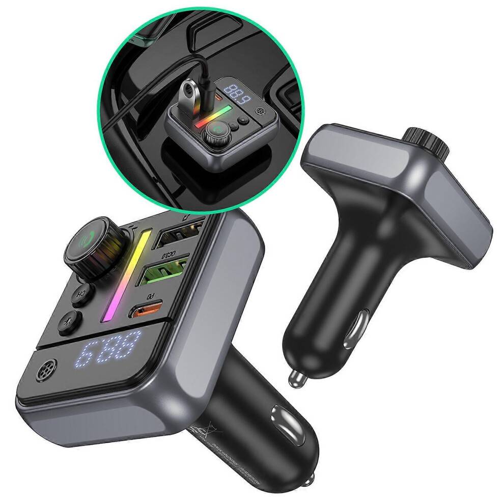 Radio Adapter FM Transmitter Bluetooth-compatible Car Adapter MP3 Player Adapter with Handsfree Calling.