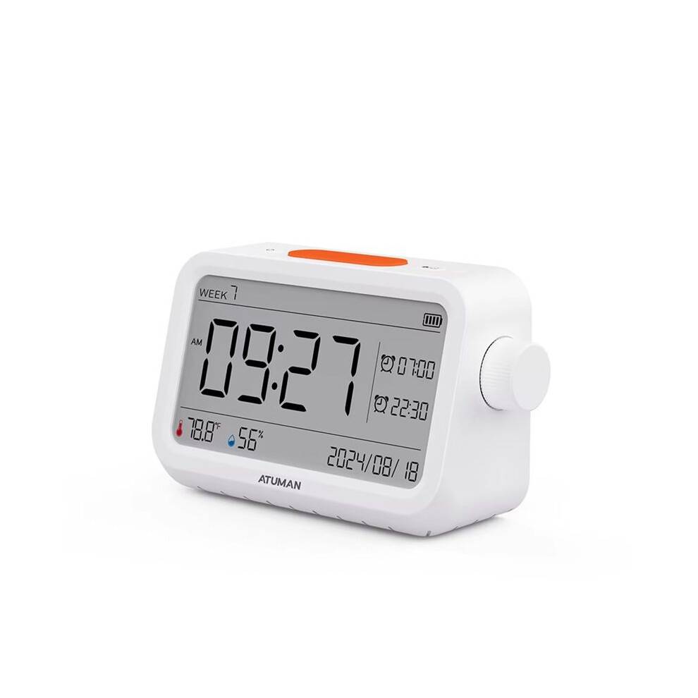 ATuMan MT2 Termohygrometer Väckarklocka Multifunktionell Temperatur- och Fuktighetsmätare Sensor Väderstation Klocka Nattlampa