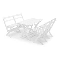 Caféset Hillerstorp Torpet Bord+Soffa+ 2 Klappstolar Vit