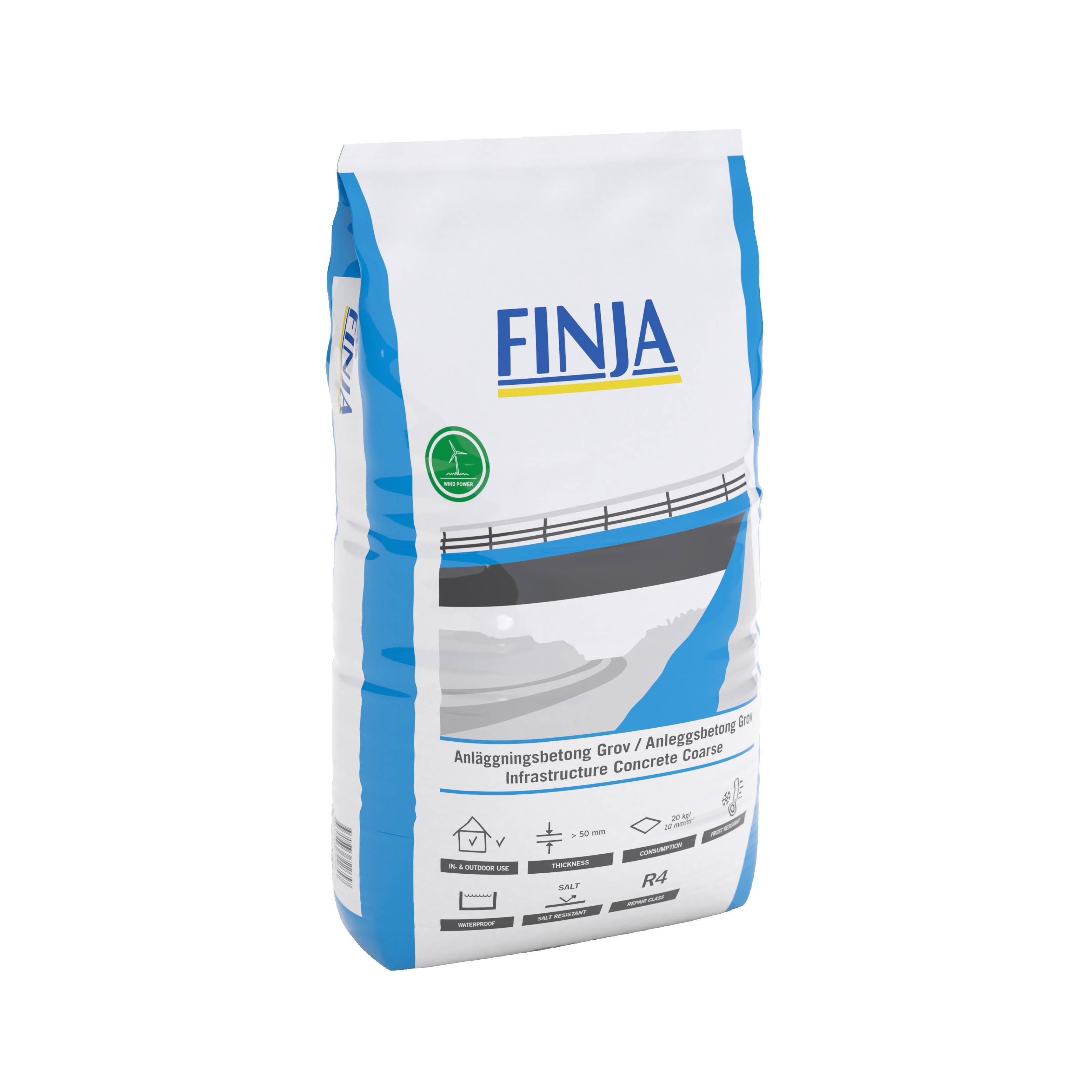 Finja Anläggningsbetong Grov, 25 kg