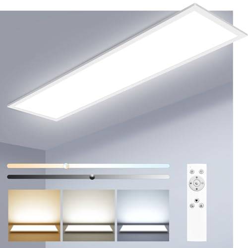 zemty LED Panel Deckenleuchte 80x25 cm, 40W 4000LM Deckenlampe Flach mit Fernbedienung Dimmbar, 3000-6000K Tageslichtlampe Decke Lang für Küche Schlafzimmer Wohnzimmer