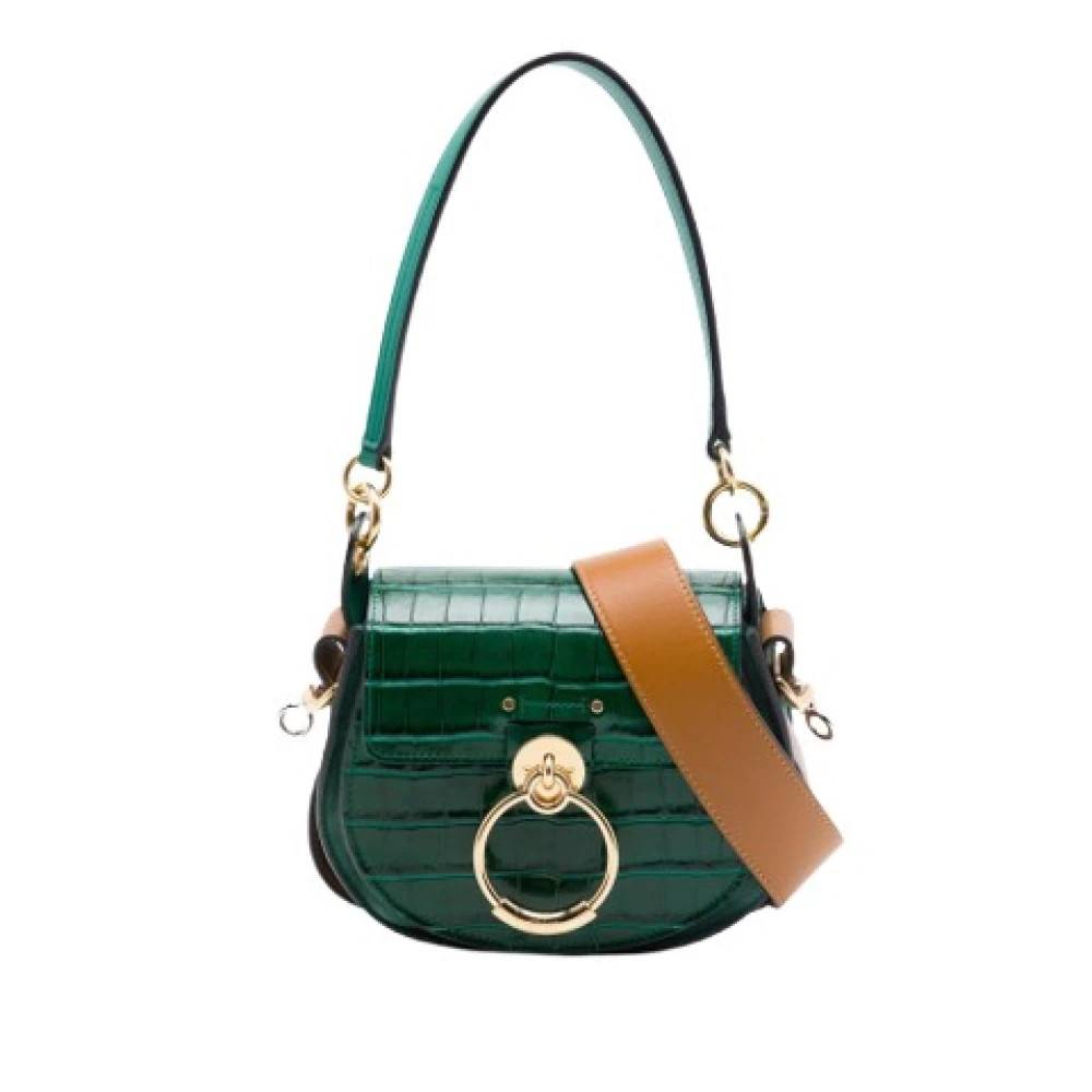 Chloé Pre-owned Pre-owned Tess Satchel Taske - Vintage - Dame - Grøn - ONE SIZE - Uld