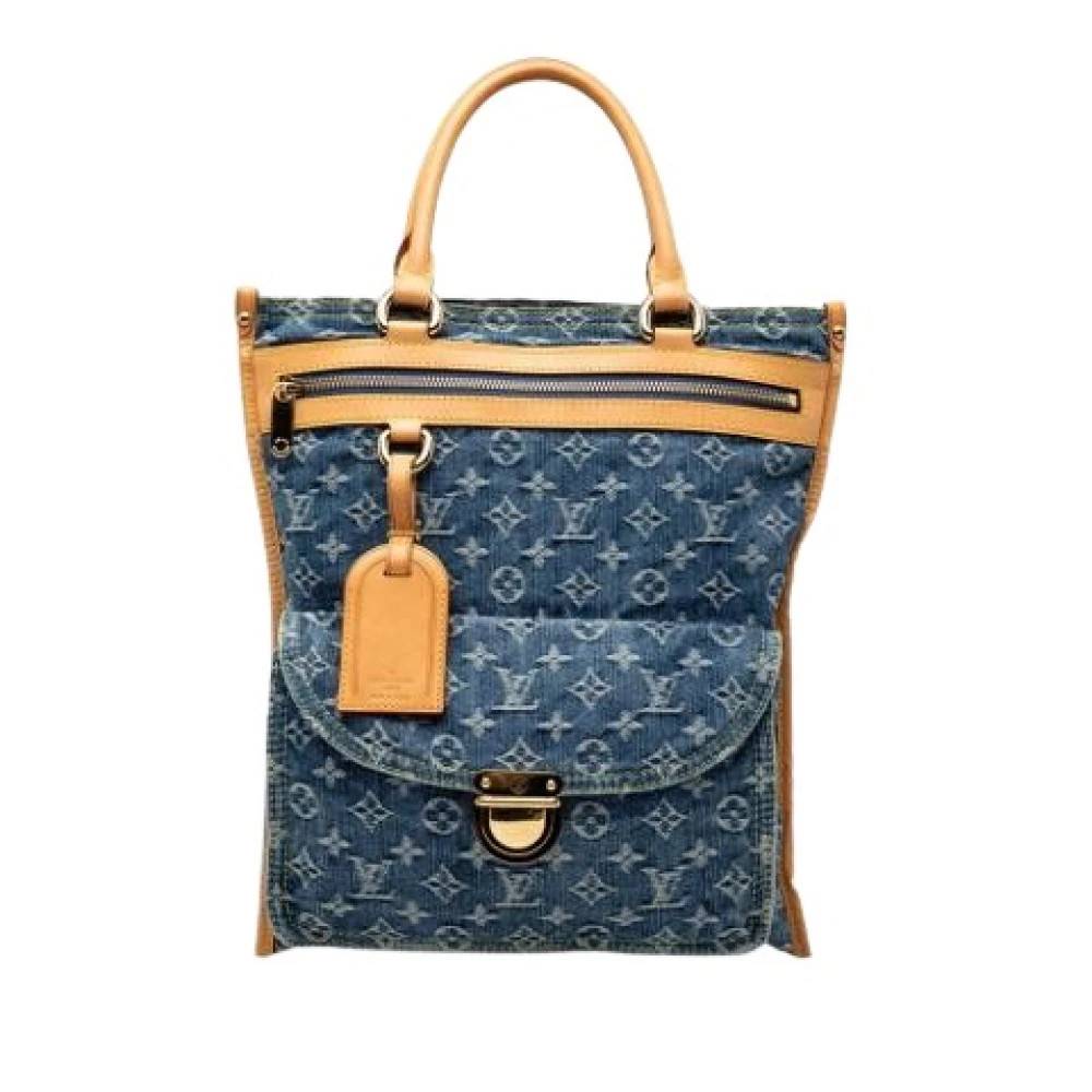 Louis Vuitton Vintage Pre-owned Monogram Denim Tote Bag - Vintage - Dame - Blå - ONE SIZE - Denim