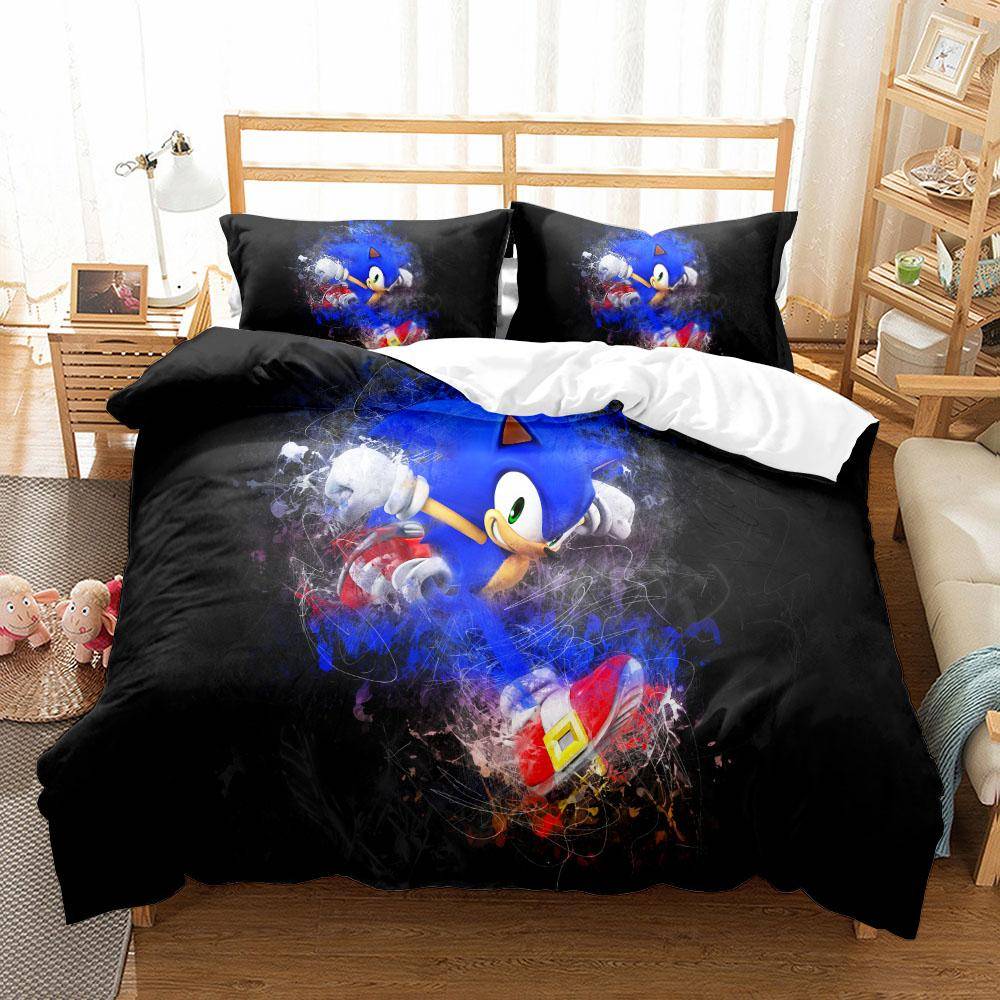Anime Fairy Tails Barnsängset King Queen Dubbel Full Twin Enkel Storlek igelkott Sänglinneset 200x230cm