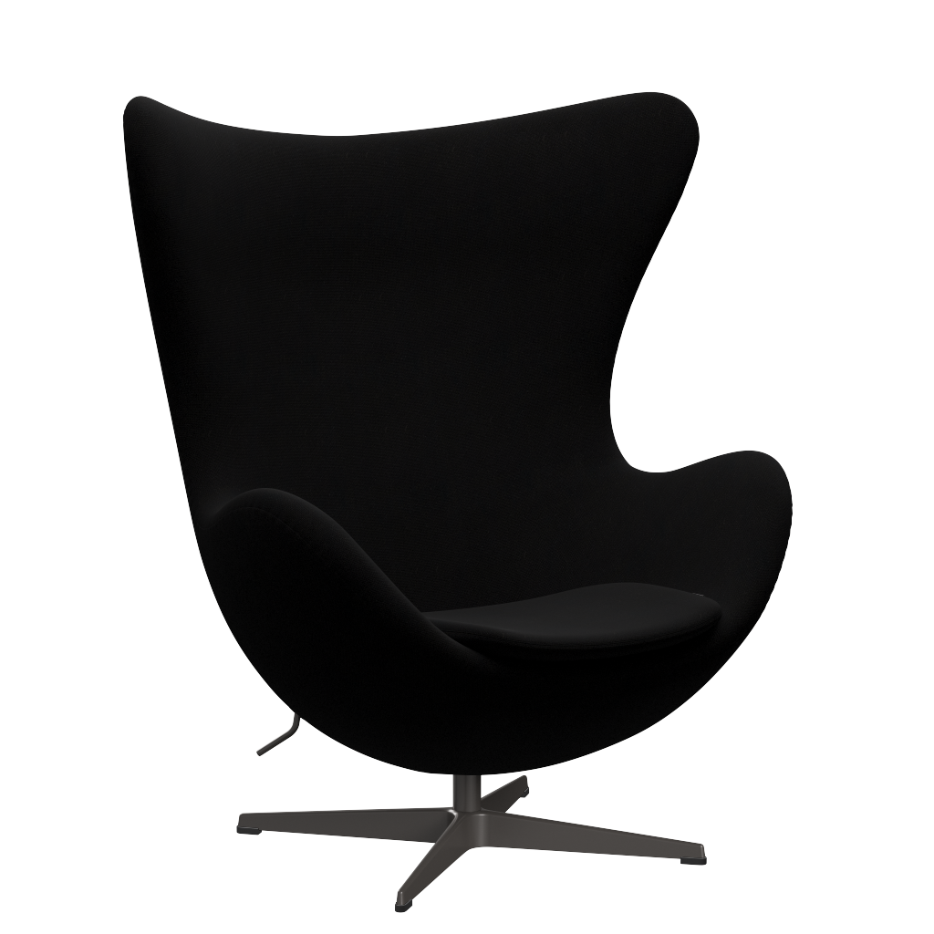 3316 Ægget loungestol, stel i warm graphite af Arne Jacobsen Hallingdal - 190 Black - Jacobsen Plus