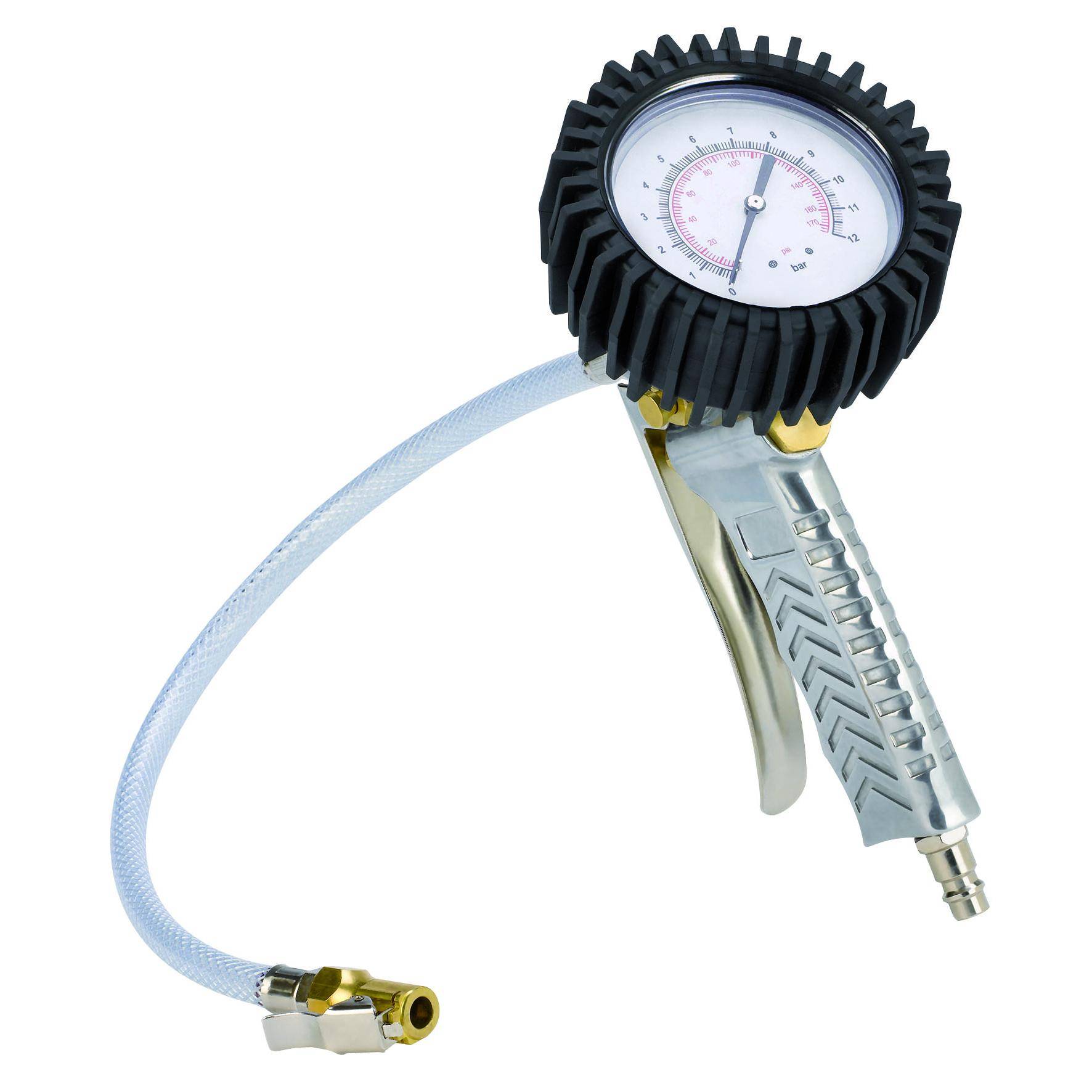Einhell Trykluft Dæktryksmåler m/Manometer og forlængerstuds.