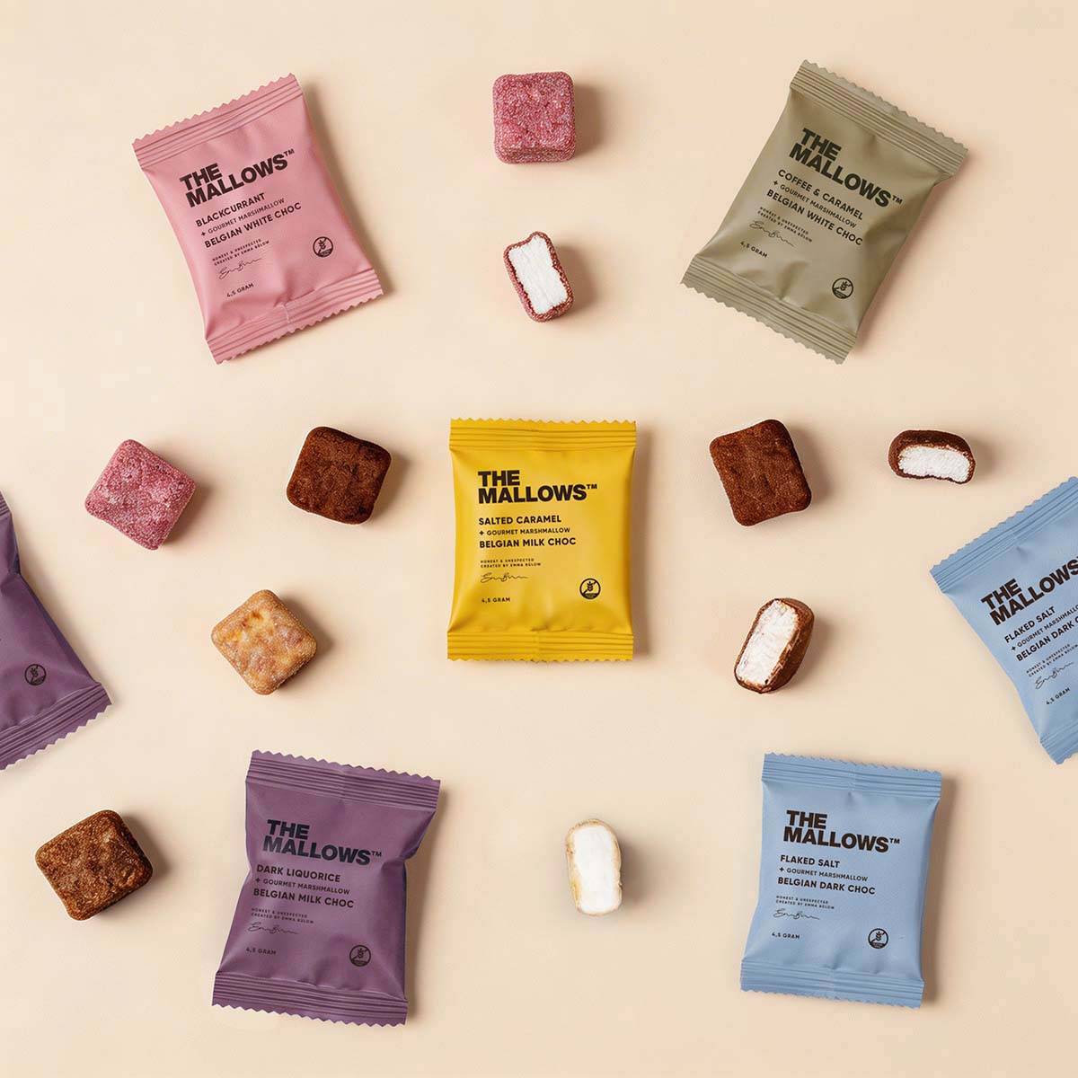 CHOC MIX FLOWPACKS - CHOCOLATE MARSHMALLOWS 10-pcs.
