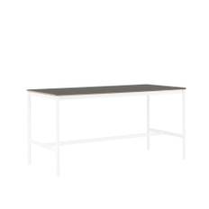 Muuto - Base High Table, 190x85 H:95, Black Linoleum/Plywood/White - Barborde - Mika Tolvanen - Hvid - Metal/Træ/Plast