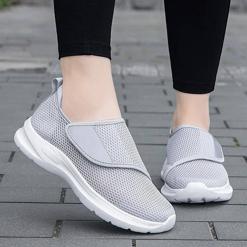 Ortopediska Casual-skor för Kvinnor med Breda Fötter, Svullna Fötter, för Promenader, Unisex, Justerbara för Hallux Valgus, Mjuka, Bekväma, Diabetiker