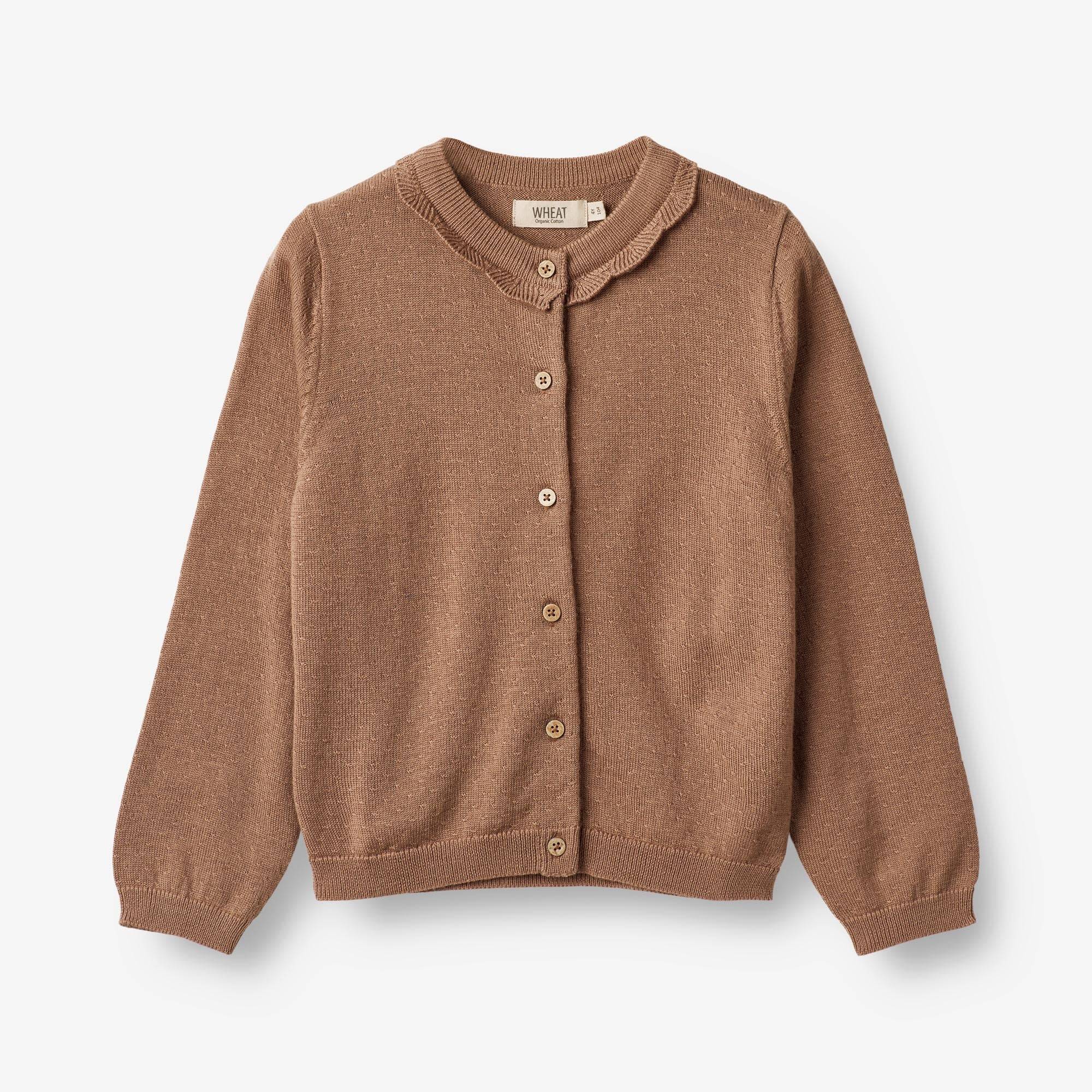 WHEAT® - Strik Cardigan Amy - berry dust - Str 134/9 år.