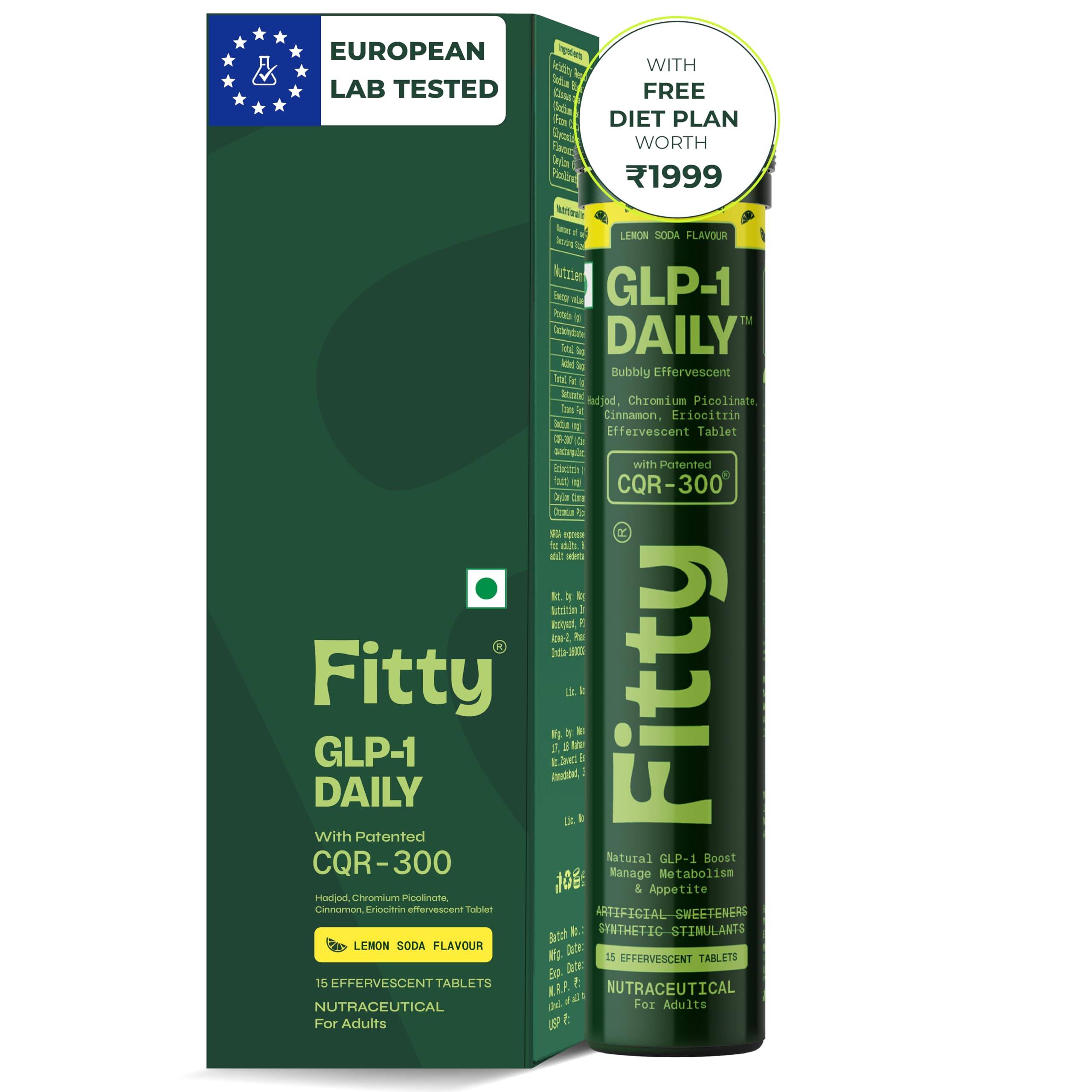 Fitty GLP-1 Daily Fizz for Weight Loss & Fat Burn | Reduces Hunger & Cravings | Supports Natural GLP-1 Response | Boosts Metabolism & Blood Sugar