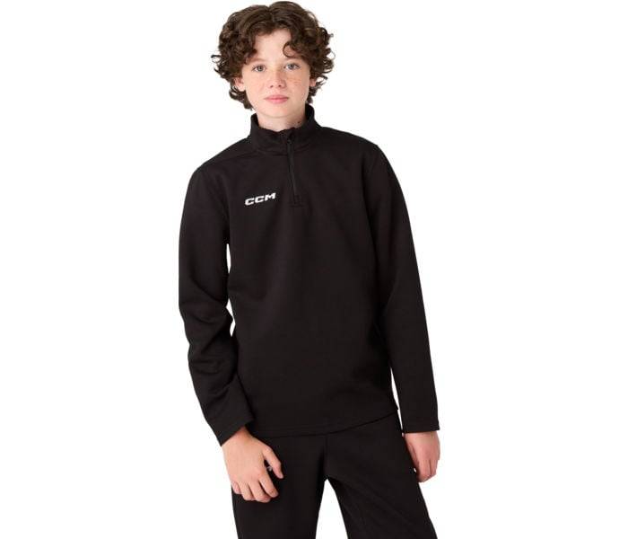 Locker Room 1/4 zip JR fleecetröja, Black, Barn, S
