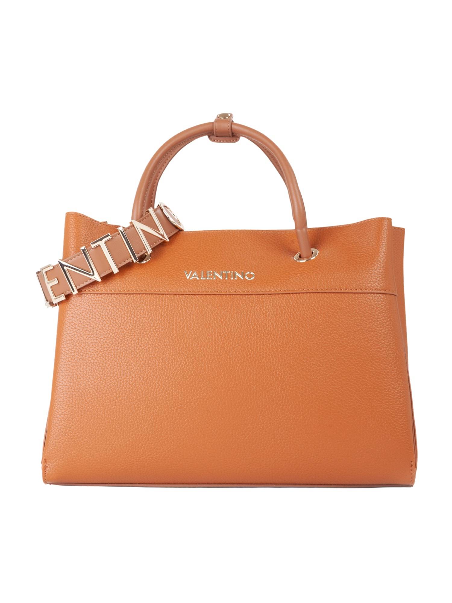 VALENTINO Håndtaske 'ALEXIA'  cognac / brokade / guld