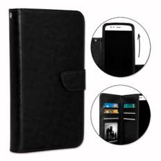 Folio cover cover - PH26® - Huawei Mate 10 Pro - Sort øko-læder - Magnetisk klap - Universal Svart