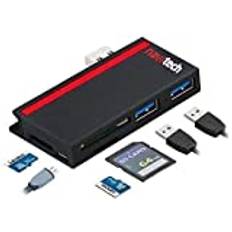 Navitech 2-i-1 laptop/surfplatta USB 3.0/2.0 HUB-adapter/mikro-USB-ingång med SD/Micro SD-kortläsare kompatibel med Lenovo ThinkPad L13 Yoga Gen 2 13,3 tum