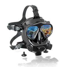 TUDIVING-Full Face Diving Mask med kamerafäste, 180° vy panorama，Snorkelmask för full ansikte för vuxna Kompatibel 1L/2L dyktank