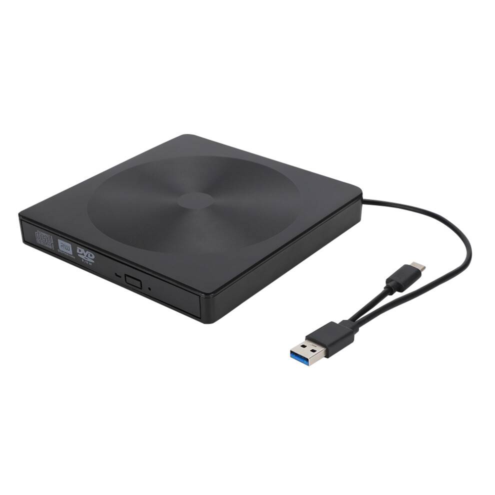 Eksternt CD-drev, USB 3.0 bærbar slank DVD-brænder, hurtig dataoverførsel +/-RW-afspiller, højhastigheds USB 3.0 og Type-C-grænseflade til