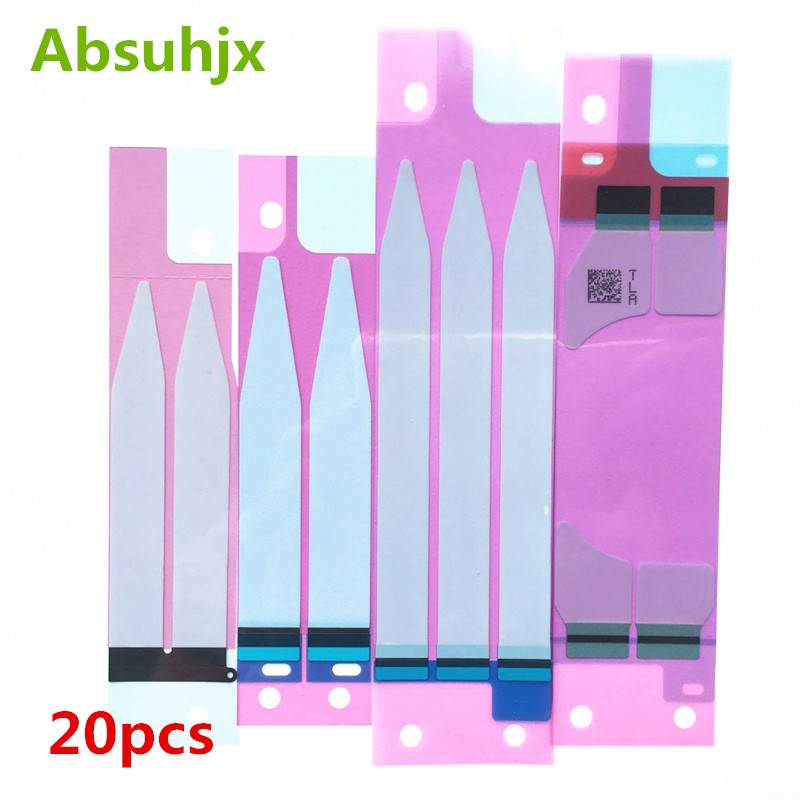 Absuhjx 20 st batteri självhäftande klistermärke för iphone 6 6s plus 7 7p 3m dubbel tejp pull trip grue för iphone x 8 8p 5s 5c xs max - 20x för 5s se 5c