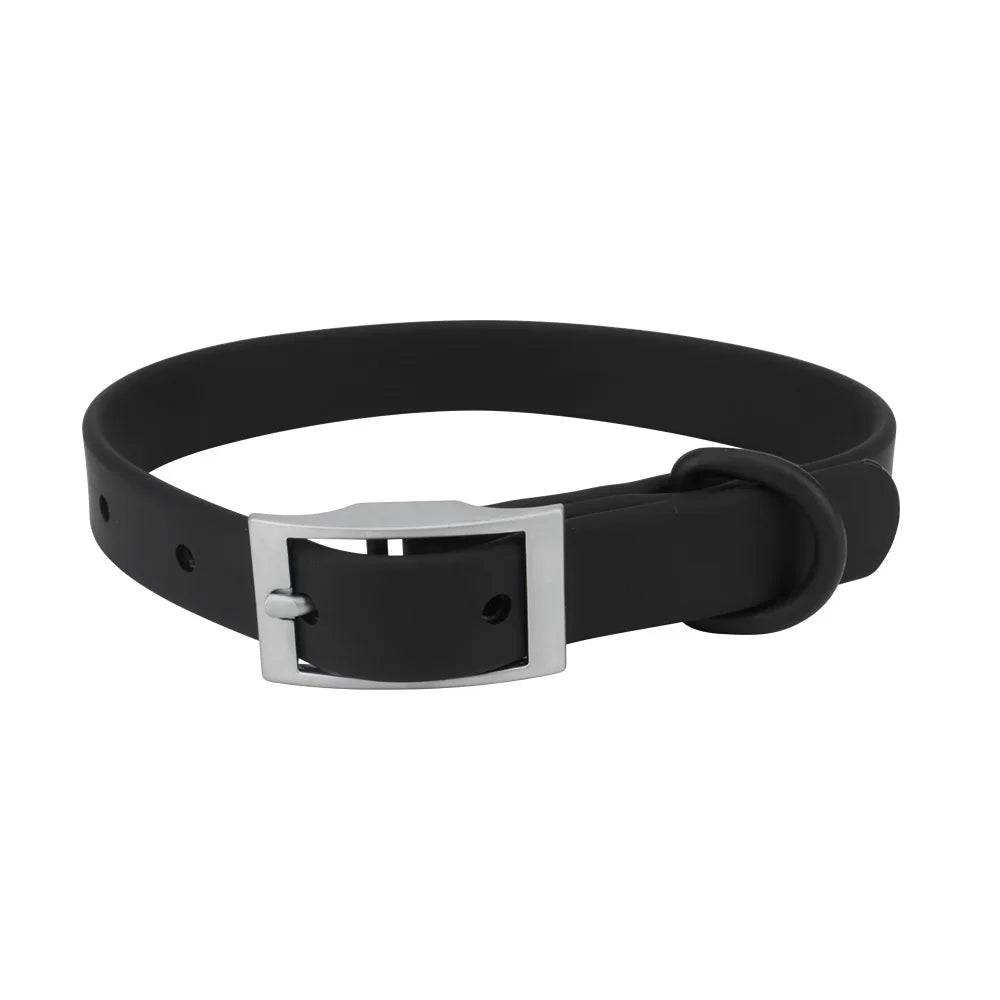 Waterproof Adjustable PVC Pet Collar — 12 Colours - black / L neck 37-47cm (L neck 37-47cm)
