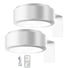 Vægmonteret Trådløs Billedlampe med Fjernbetjening, Dæmpbar, Batteridrevet, Justerbar 13-farvet RGB Malerilampe - Perfekt hvid