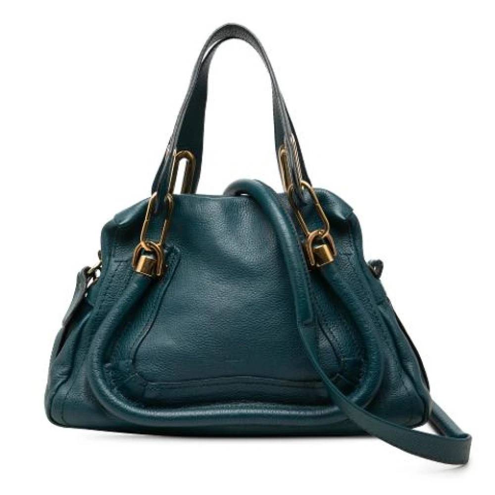 Chloé Pre-owned Pre-owned Paraty Satchel - Vintage - Dame - Blå - ONE SIZE - Uld