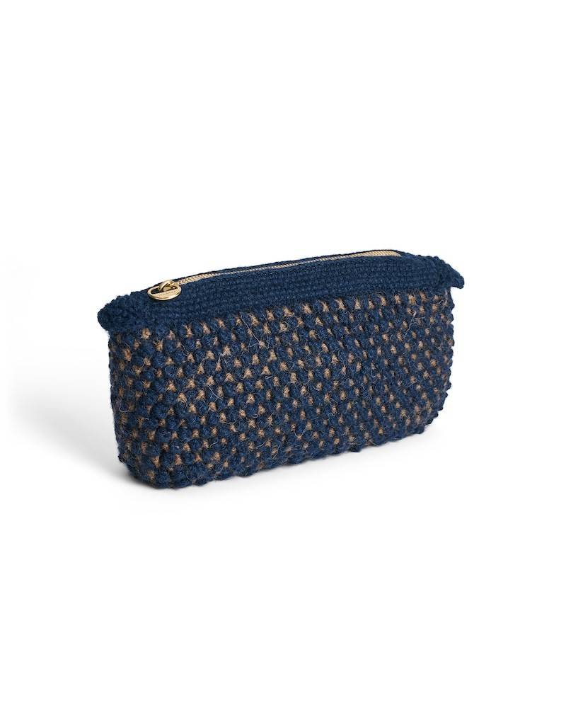 Aiayu Helen Classic Clutch Mix Navy/Brown.