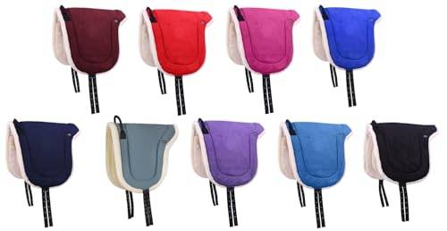 NETPROSHOP Bareback Pad velour ridning utan sadel med mjuk fuskpäls shetty/ponny/full, storlek: shetty, färg: lila