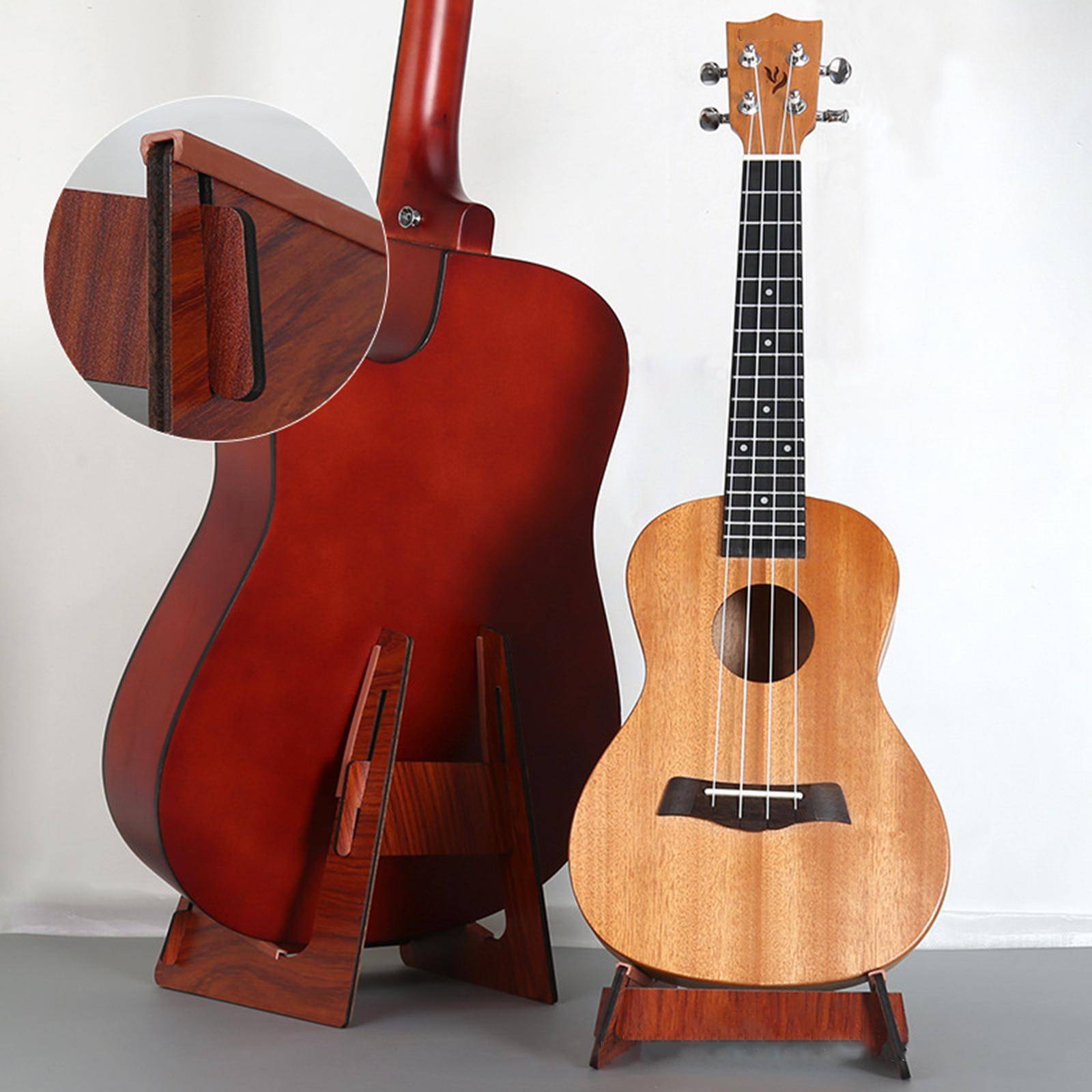 Trägitarrställ Akustisk Trägitarrhållare Bärbar L-formad Golvställ Instrument för Elektrisk Ukulele Gitarr