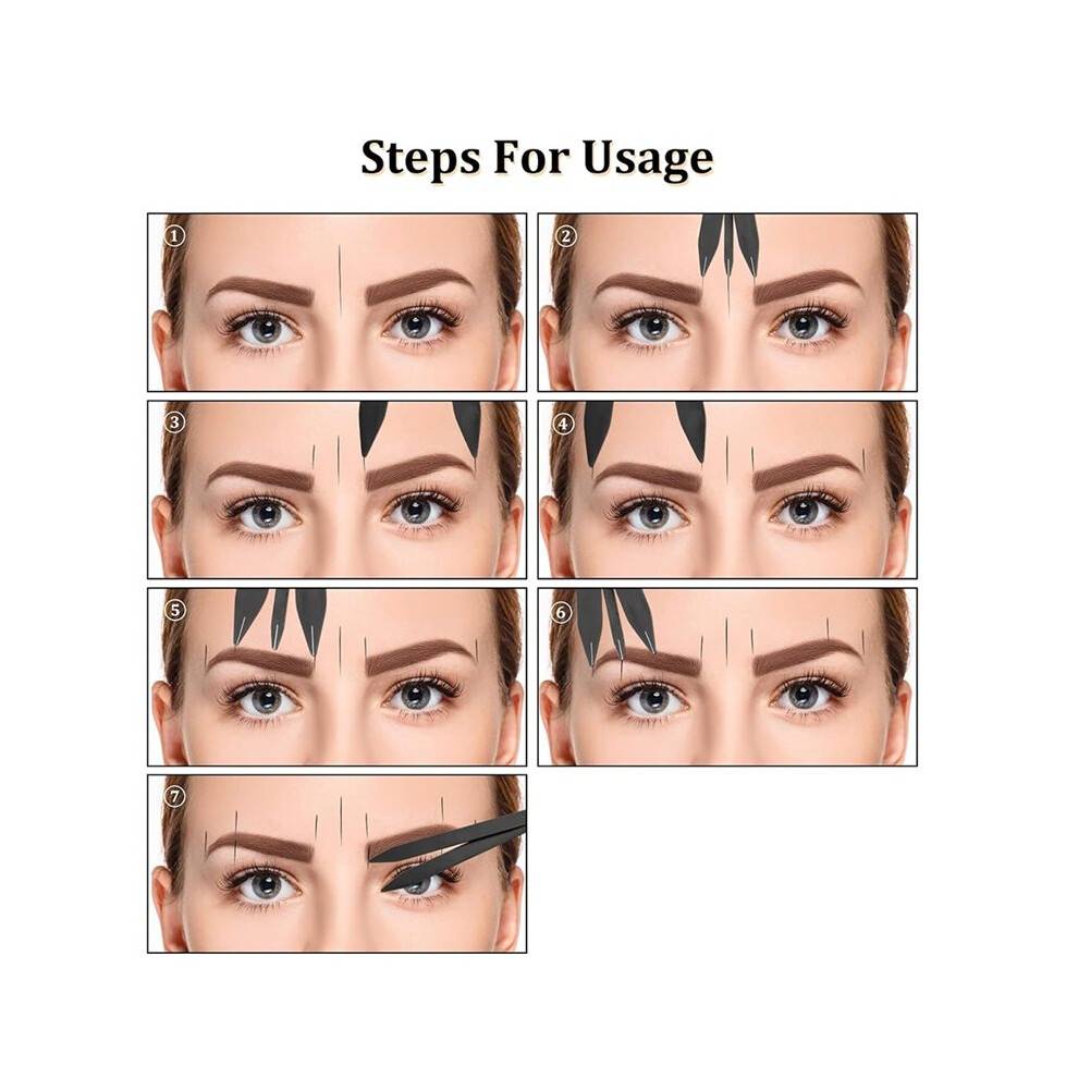 Eyebrow Ruler Stainless Steel Eyebrow Stencil Ruler Three-Point Positioning Permanent Eyebrow