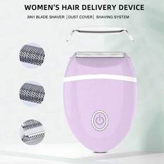 Elektrisk hårborttagare, rakapparat för damer, 2 x AAA-batteridriven bärbar smärtfri epilator, trådlös hårborttagningsepilator för kvinnor, trådlös el - Mauve Lila (En-Storlek)
