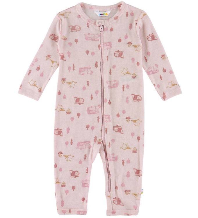 Joha Onesie - Ull - Rosa m. Camping - Joha - 60 - Onesie