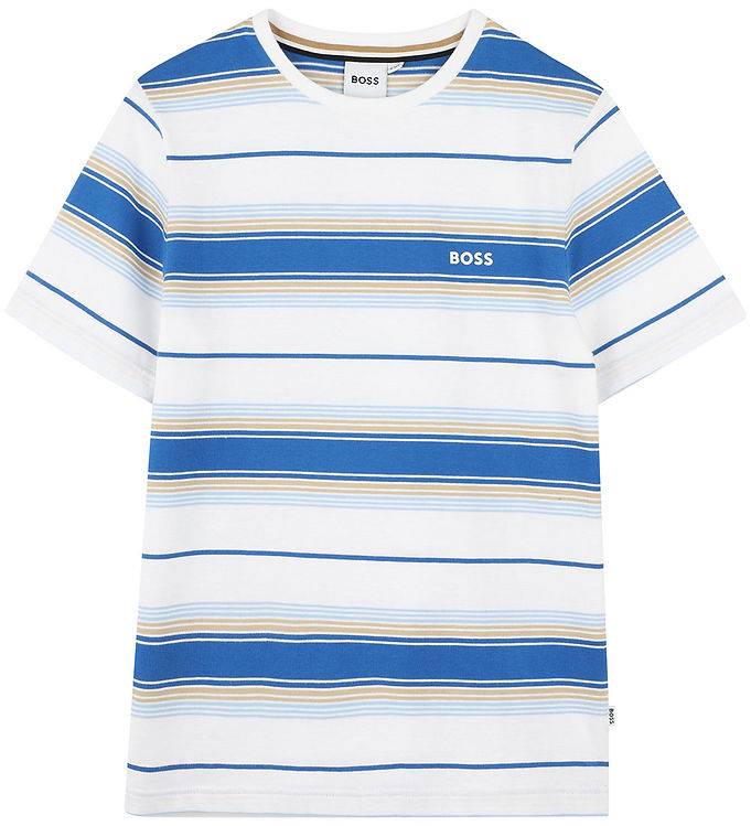 BOSS T-shirt - Ljusblå/Vitrandig - BOSS - 6 år (116) - T-shirt