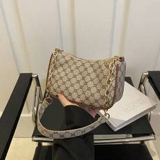 Retro Geometric Pattern Daily Casual Minimalist Shoulder Bag - Grey - one-size