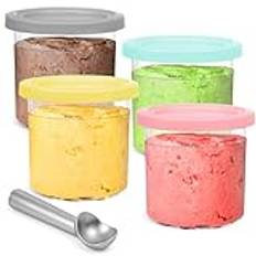 Bitinfc Creami Pint Containers Replacement for Ninja Creami Pints and Lids – 4-pack, Creami Pints Cup kompatibel med Ninja NC301, NC300, NC300EU, NC299AMZ Series Ice Cream Maker, 16 OZ/1,4 l