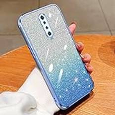 ATISIJIE Transparent Glitter Skal för Motorola Moto E7,Stötskyddad Telefon Bumper Bling Gnistra för Kvinnor Flickor Fodral för Motorola Moto E7-Blå