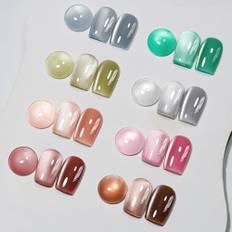 MIZHSE Cat Eye UV Cel nagellack set – 8 färger 9D Cateye UV-gel med magnet månljus kattögon gel nagellack magnet UV nagellack glitter kattöga gel nagellack set konst manikyr salong hem gör-det-själv 7